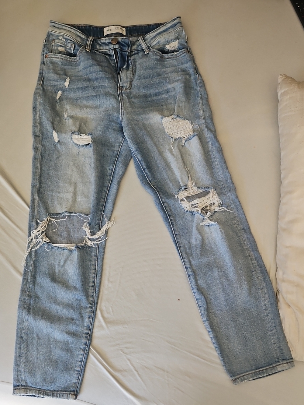 BKE Light Blue Distressed Boyfriend Jeans